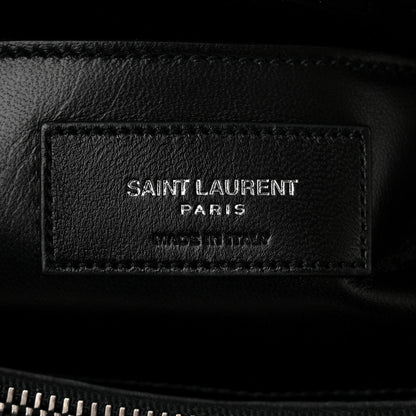Saint Laurent Calfskin Crocodile Embossed Monogram Large College Satchel Black 5 of 9