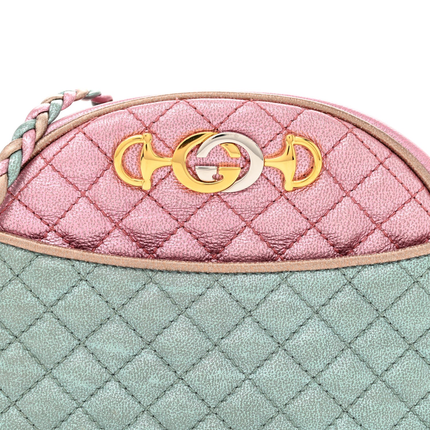 Gucci Laminated Nappa Trapuntata Mini Zumi Dome Shoulder Bag Rosa Lago Rame 8 of 11