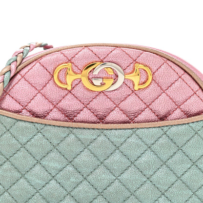Gucci Laminated Nappa Trapuntata Mini Zumi Dome Shoulder Bag Rosa Lago Rame 8 of 11
