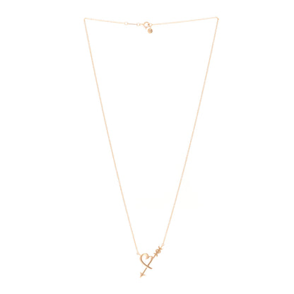 Tiffany 18K Rose Gold Paloma Picasso Heart and Arrow Pendant Necklace 3 of 4