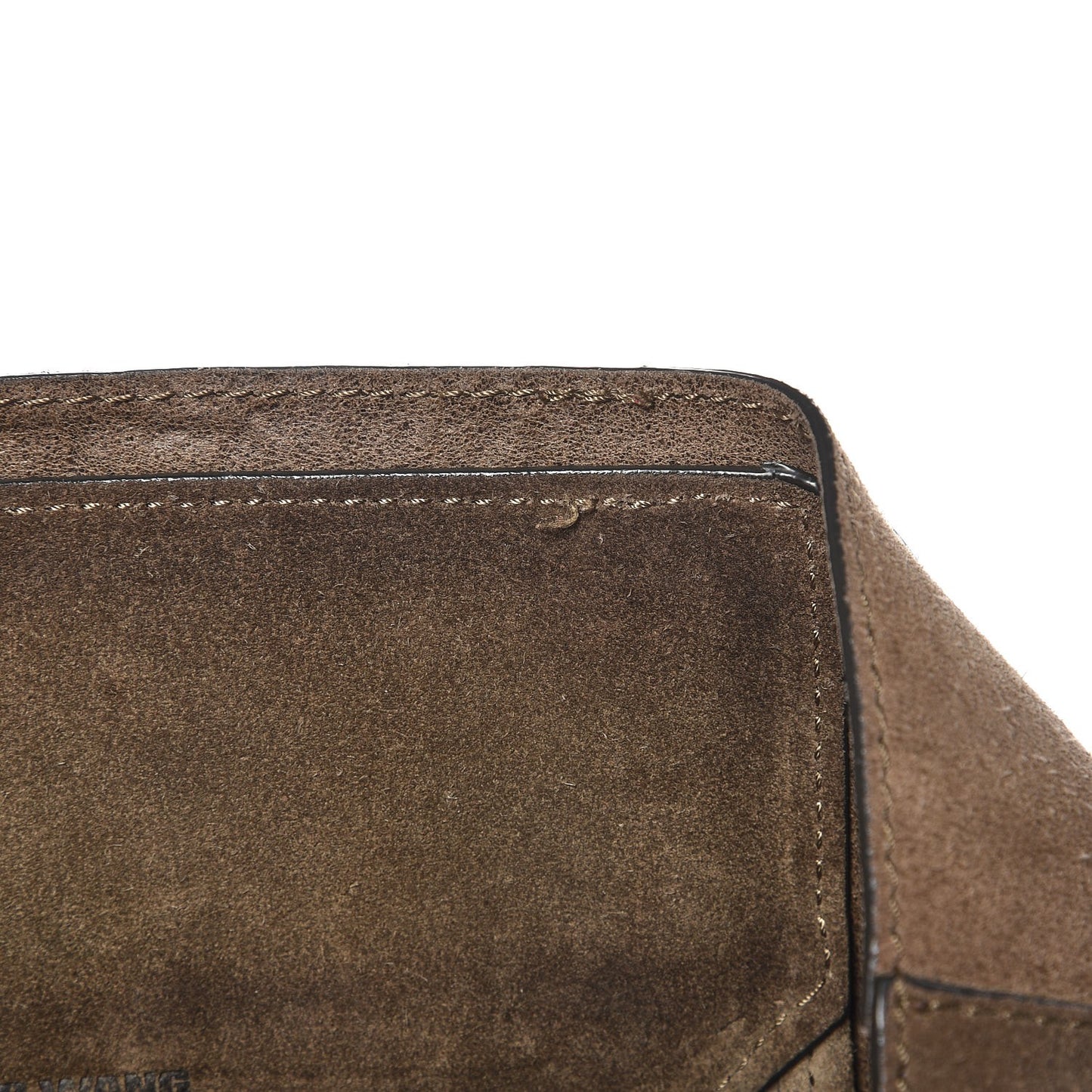 Suede Crocodile Embossed Prisma Skeletal Tote Bag Brown