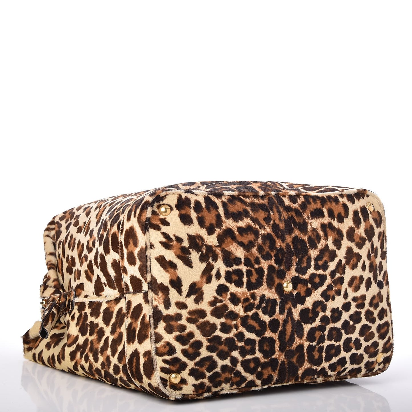 Calf Hair Leopard Print Travel Tote