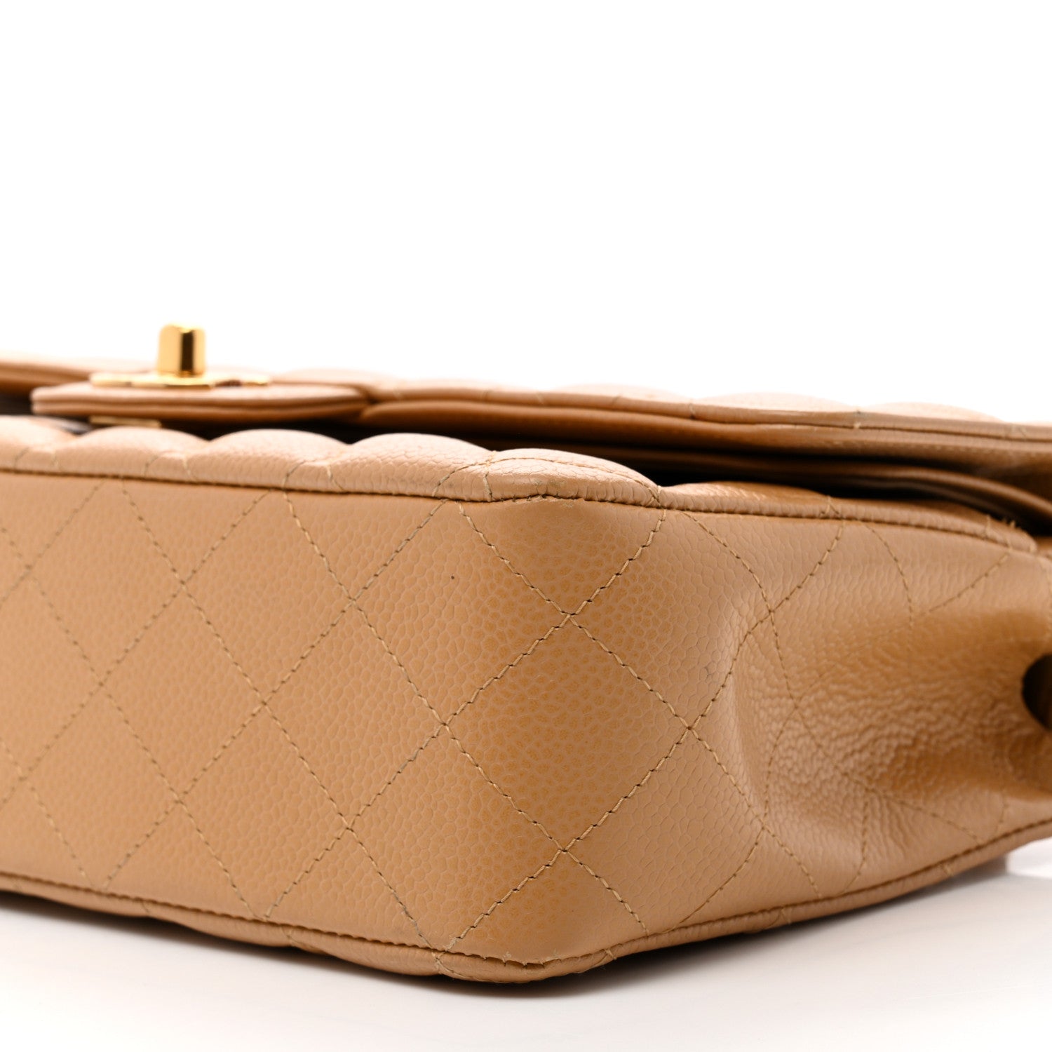 Chanel Caviar Quilted Medium Double Flap Beige 9 of 9