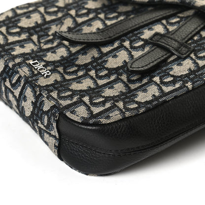 Christian Dior Oblique Saddle Pouch Blue 10 of 11
