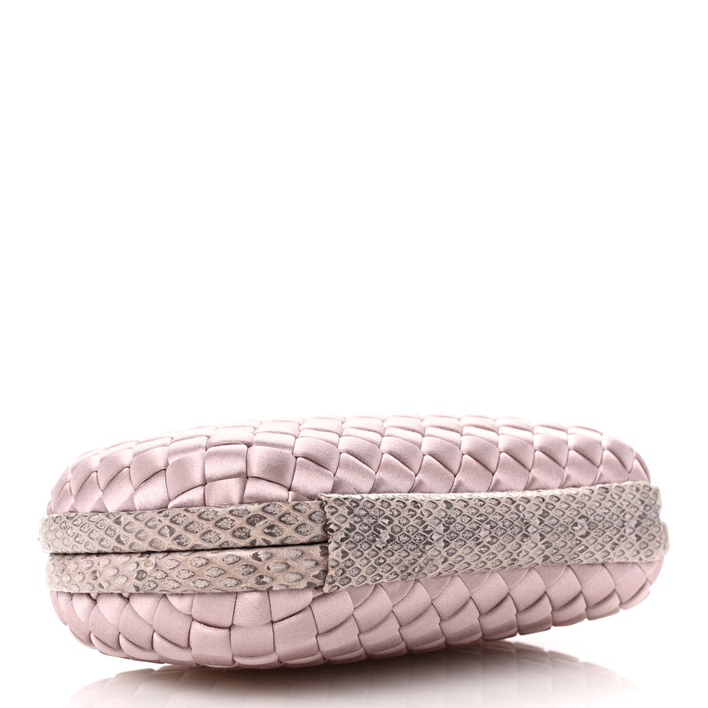 Satin Ayers Intrecciato Knot Clutch Pink