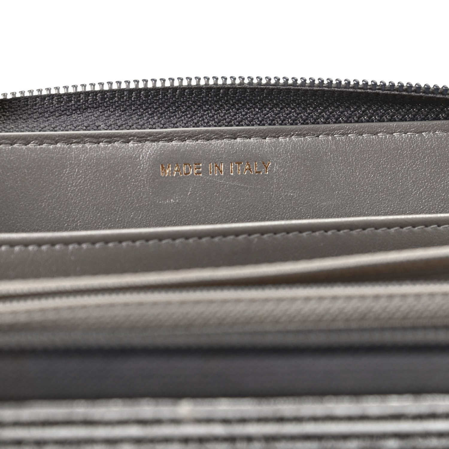 Chanel Cracked Metallic Calfskin Quilted Boy Long Zip Around Wallet Dark Silver 7 of 9