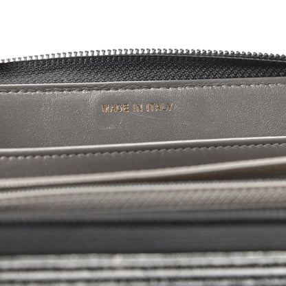 Chanel Cracked Metallic Calfskin Quilted Boy Long Zip Around Wallet Dark Silver 7 of 9