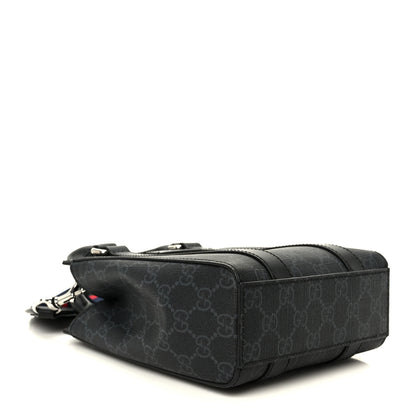 Gucci GG Supreme Monogram Appia Calfskin Web Mini Tote Bag Black 4 of 10