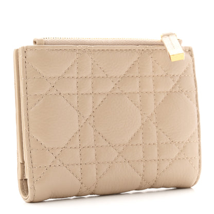 Christian Dior Grained Calfskin Supple Cannage Caro Dahlia Wallet Beige Beige 3 of 8