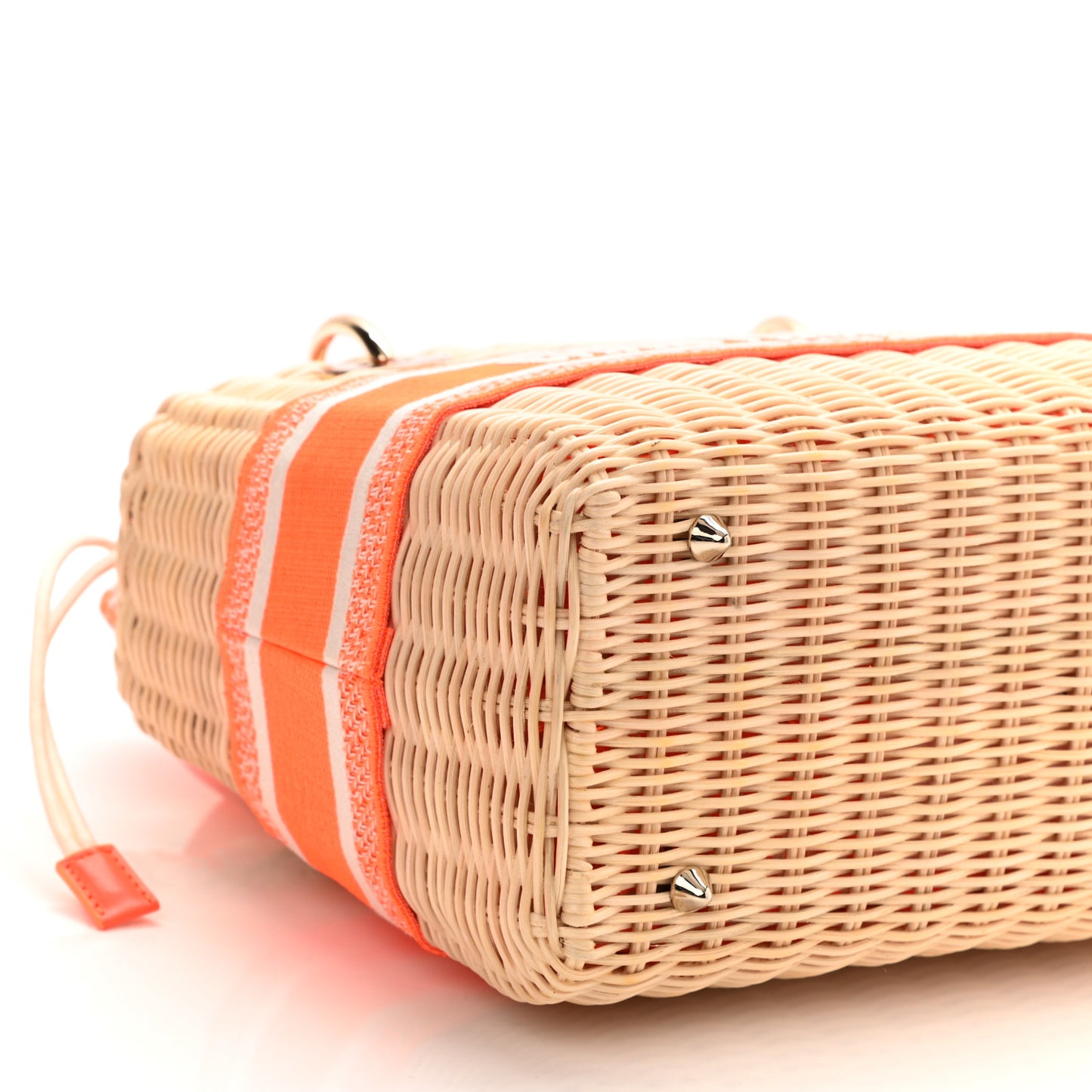 Wicker Oblique Medium Lady Dior Bag Fluorescent Orange