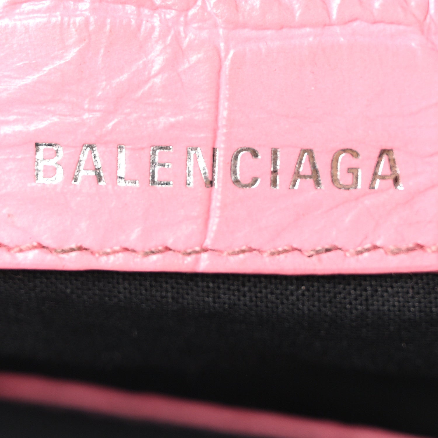 Balenciaga Extra Supple Calfskin Crocodile Embossed Small Le Cagole Shoulder Bag Sweet Pink 13 of 21