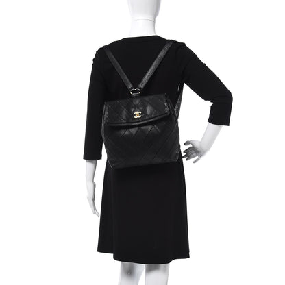 Chanel Caviar Diamond Stitched Backpack Black 2 of 8