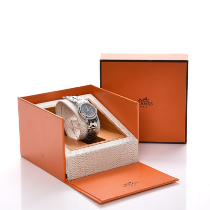 Hermes Stainless Steel 24mm Clipper Quartz Watch Gray 8 of 8