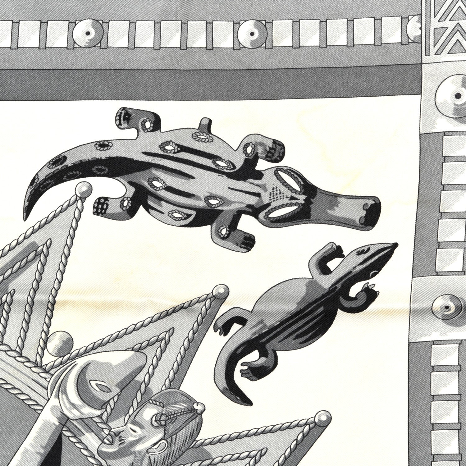 Hermes Silk Cuillers d'Afrique Scarf 90 8 of 12