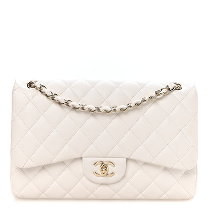 Chanel Caviar Quilted Jumbo Double Flap White 1 of 11