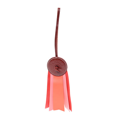 Hermes Vache Hunter Milo Lambskin Paddock Flot Bag Charm Orange Poppy Rose Azalee Red 1 of 3