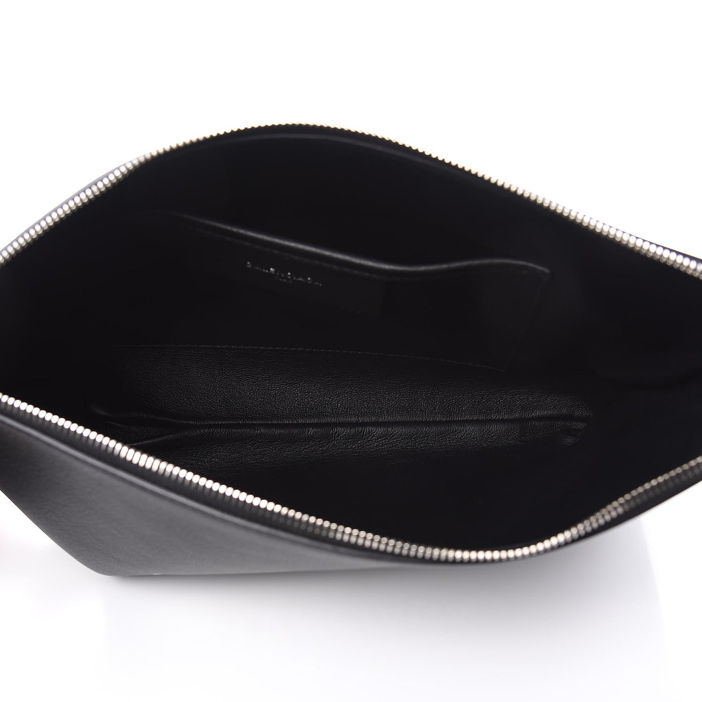 Smooth Calfskin Logo Large Everyday Shopping Pouch Black