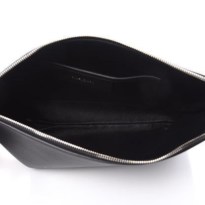 Balenciaga Smooth Calfskin Logo Large Everyday Shopping Pouch Black 5 of 8