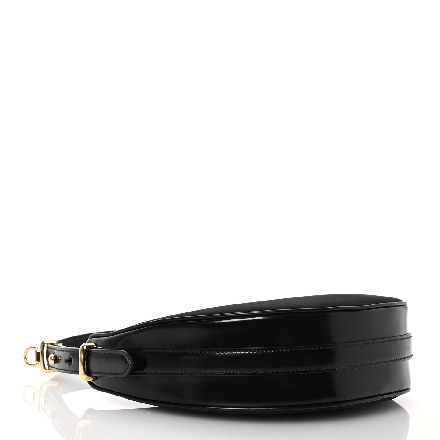 Re-Nylon Spazzolato Small Arque Shoulder Bag Black
