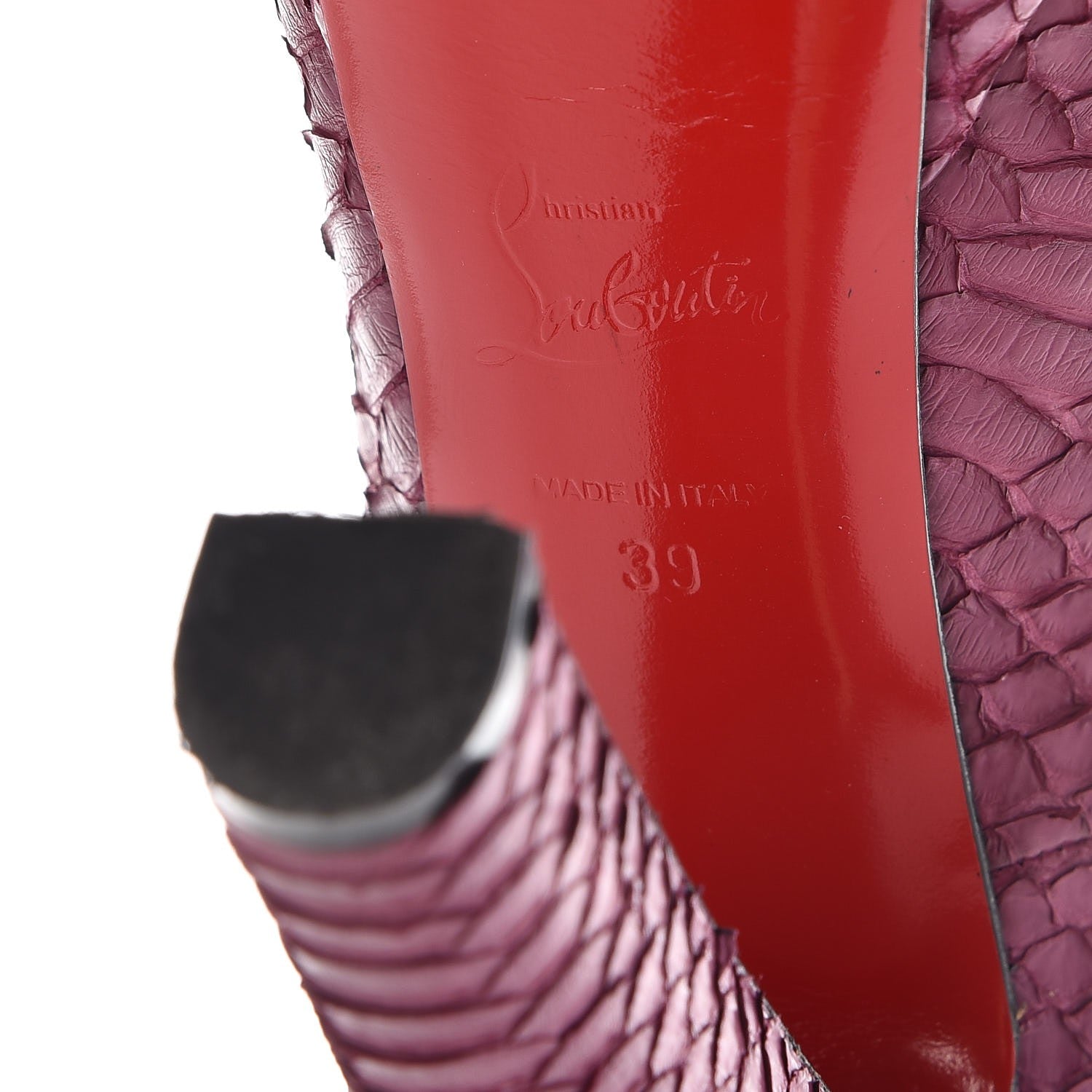 Christian Louboutin Watersnake Bambou 140 Pumps 39 Amethyste 9 of 11
