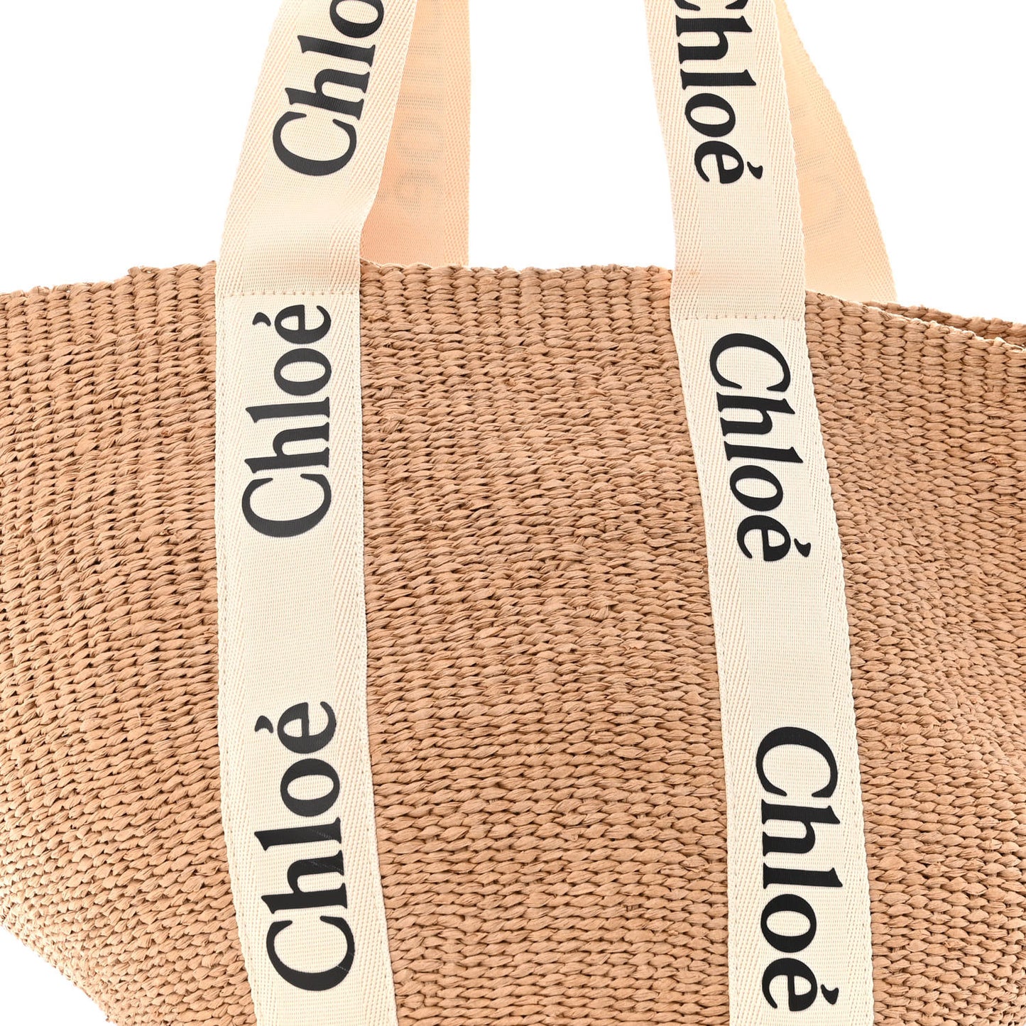 Raffia Large Woody Tote White