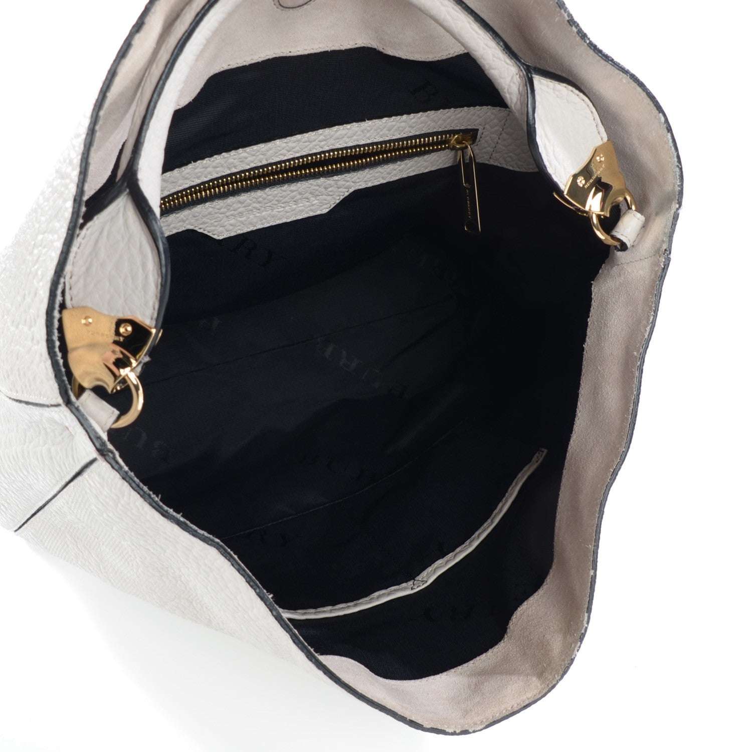 Burberry Heritage Grain Check Embossed Medium Lindburn Hobo Pale Grey 5 of 11