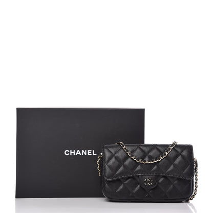 Chanel Caviar Quilted Flap Phone Holder With Chain Black 12 of 12