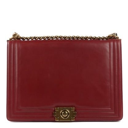 Chanel Glazed Calfskin Large Boy Flap Red 1 of 12