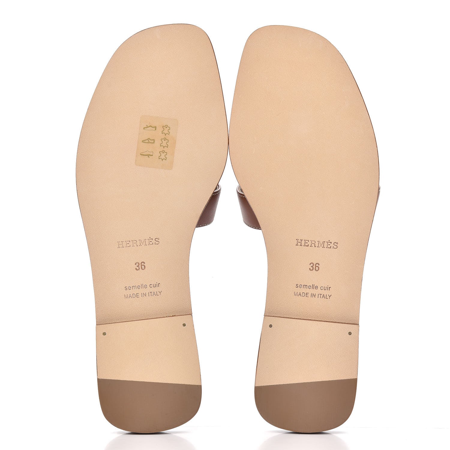 Hermes Box Calfskin Oran Sandals 36 Gold 5 of 9