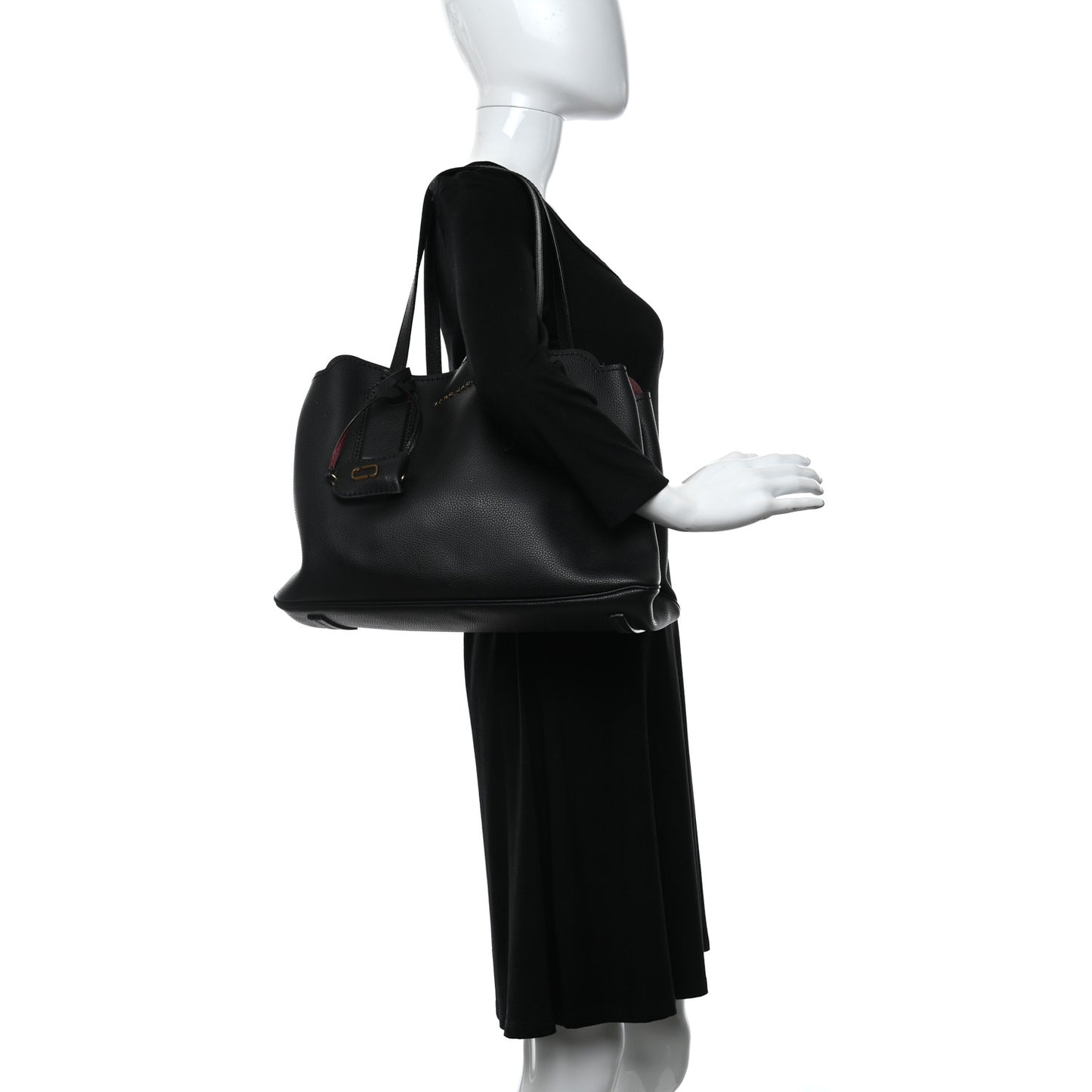 Pebbled Calfskin Editor Shopping Tote Black