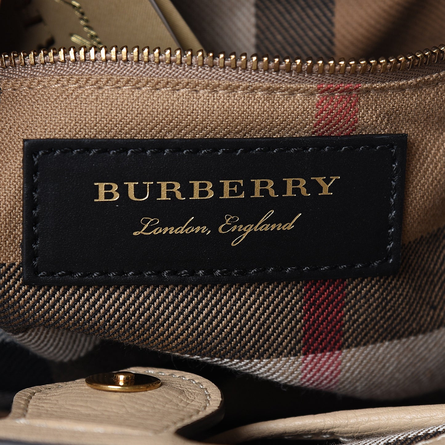 Calfskin Broguing Small Banner Tote Chino Multicolor