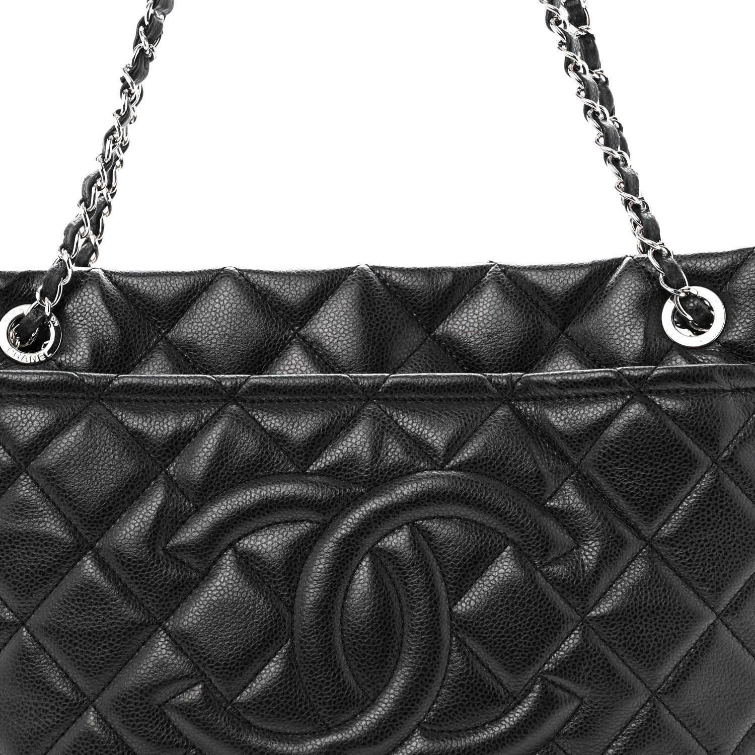 Chanel Caviar Quilted CC Timeless Soft Tote Black 8 of 15