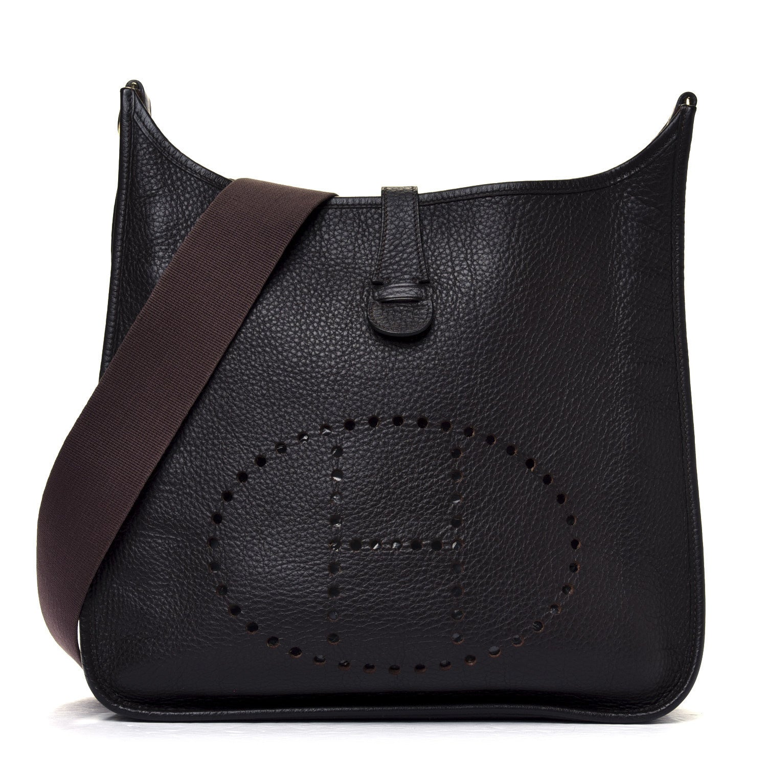 Hermes Taurillon Clemence Evelyne GM Chocolate 1 of 6