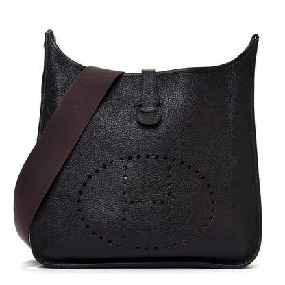 Hermes Taurillon Clemence Evelyne GM Chocolate 1 of 6