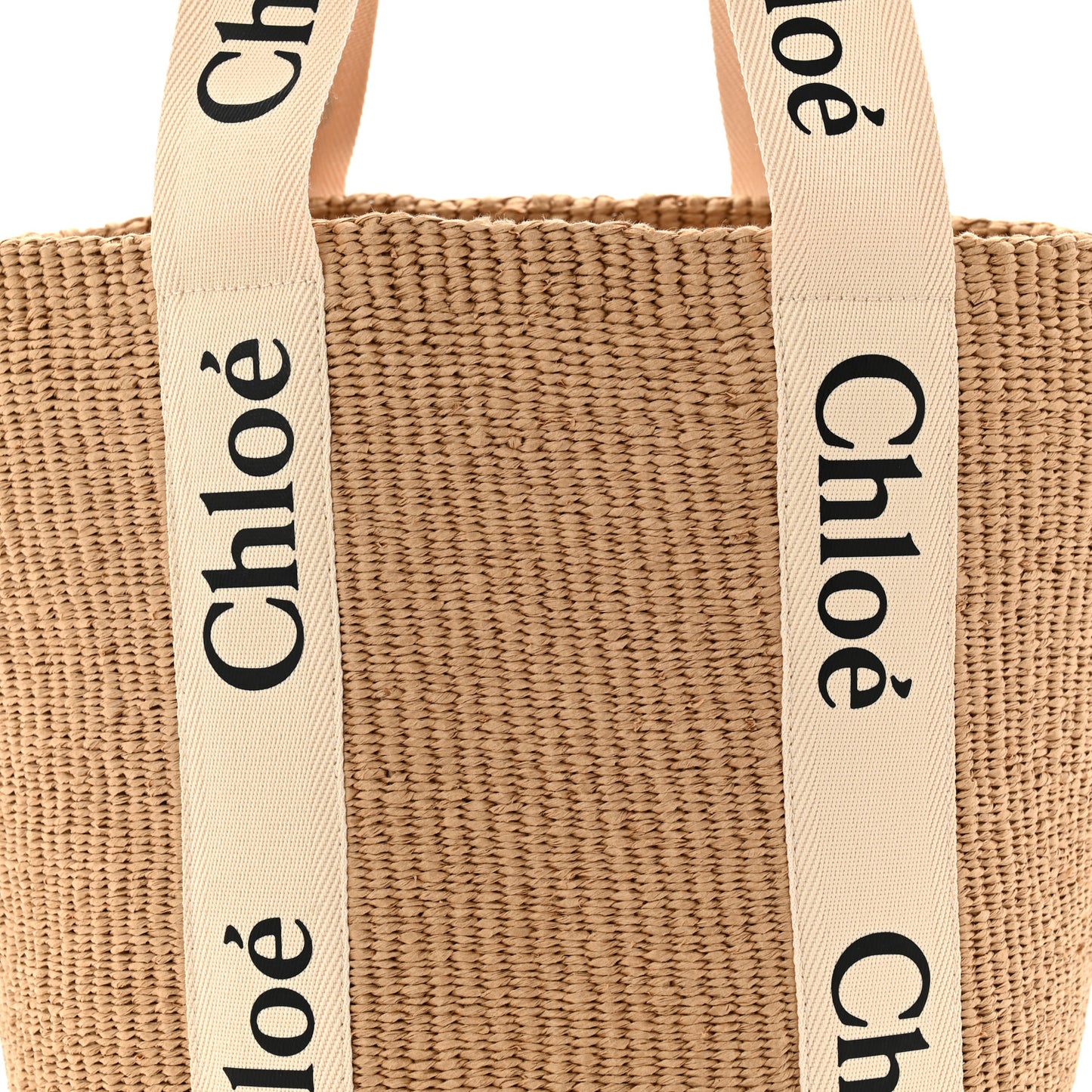 Raffia Large Woody Tote White