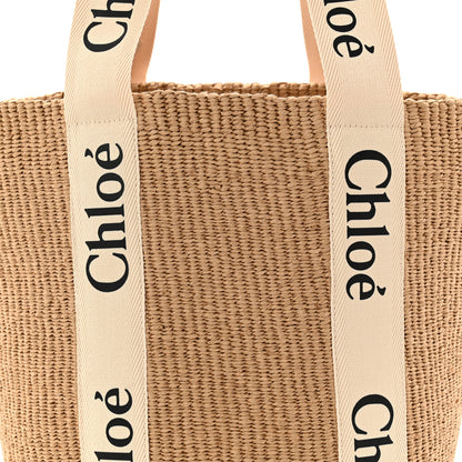Chloe Raffia Large Woody Tote White 8 of 10