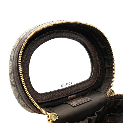 Gucci GG Supreme Monogram Textured Calfskin Web Ophidia Vanity Cosmetic Case Beige Ebony New Acero 7 of 7