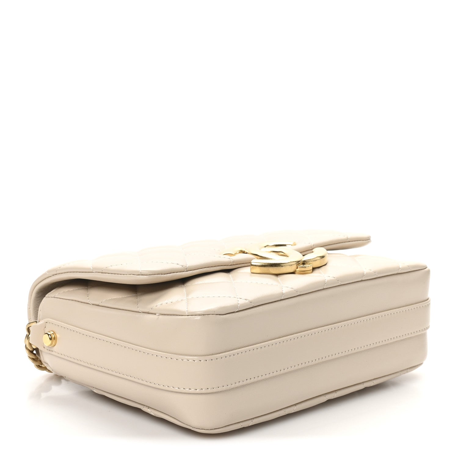 Chanel Lambskin Quilted Mini Maxi CC Flap Beige 4 of 10