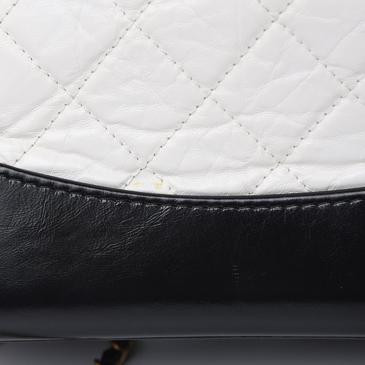 Aged Calfskin Quilted Small Gabrielle Backpack Black White