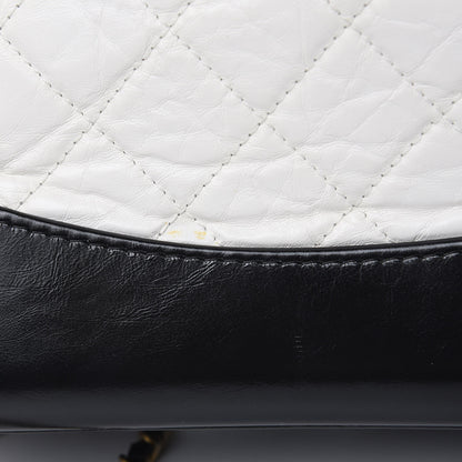 Chanel Aged Calfskin Quilted Small Gabrielle Backpack Black White 11 of 12