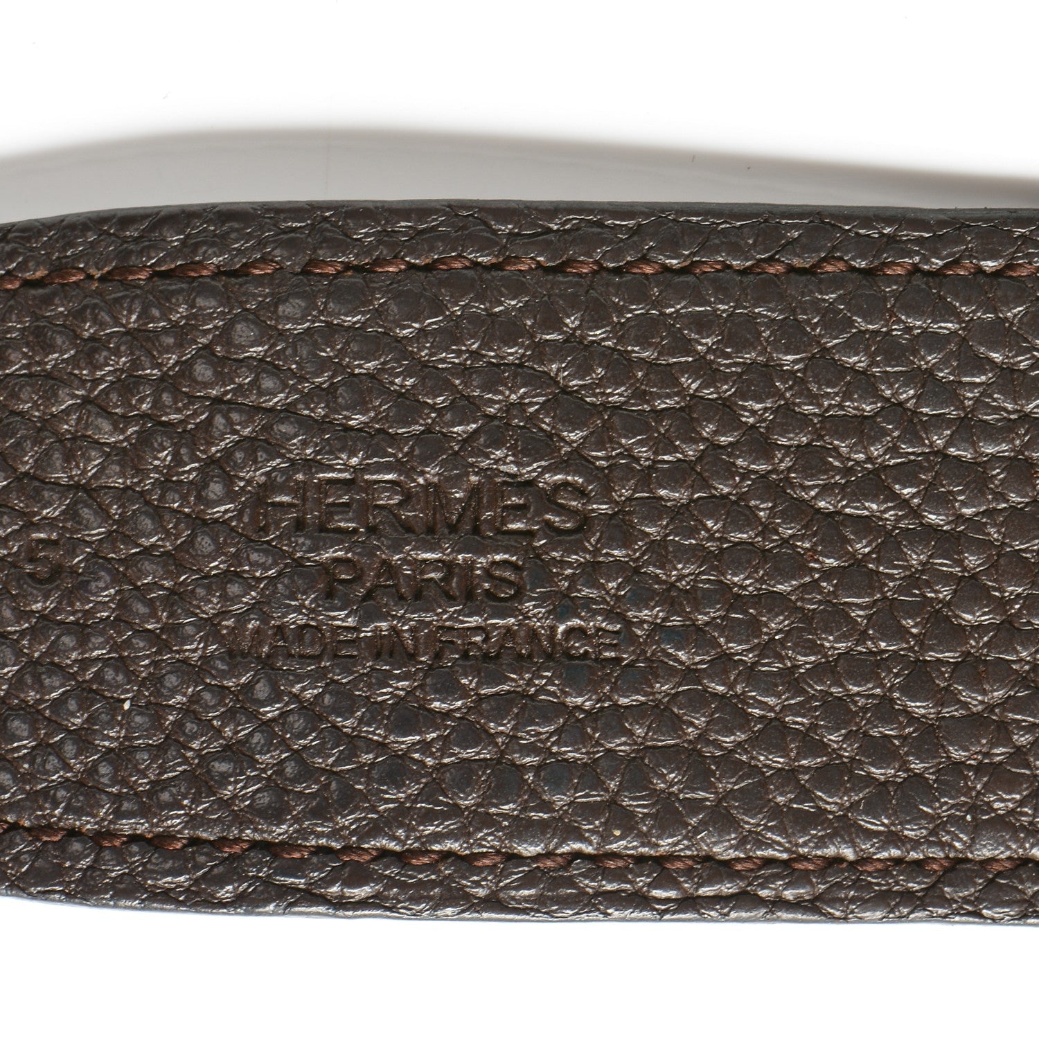 Hermes Box Togo 32mm H Belt 80 Black Chocolate 7 of 21