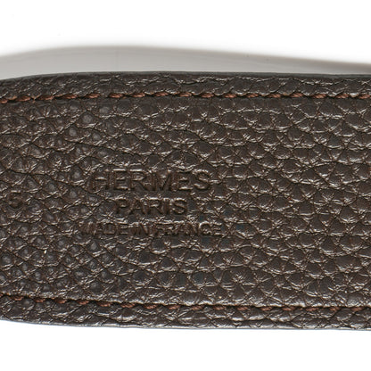 Hermes Box Togo 32mm H Belt 80 Black Chocolate 7 of 21