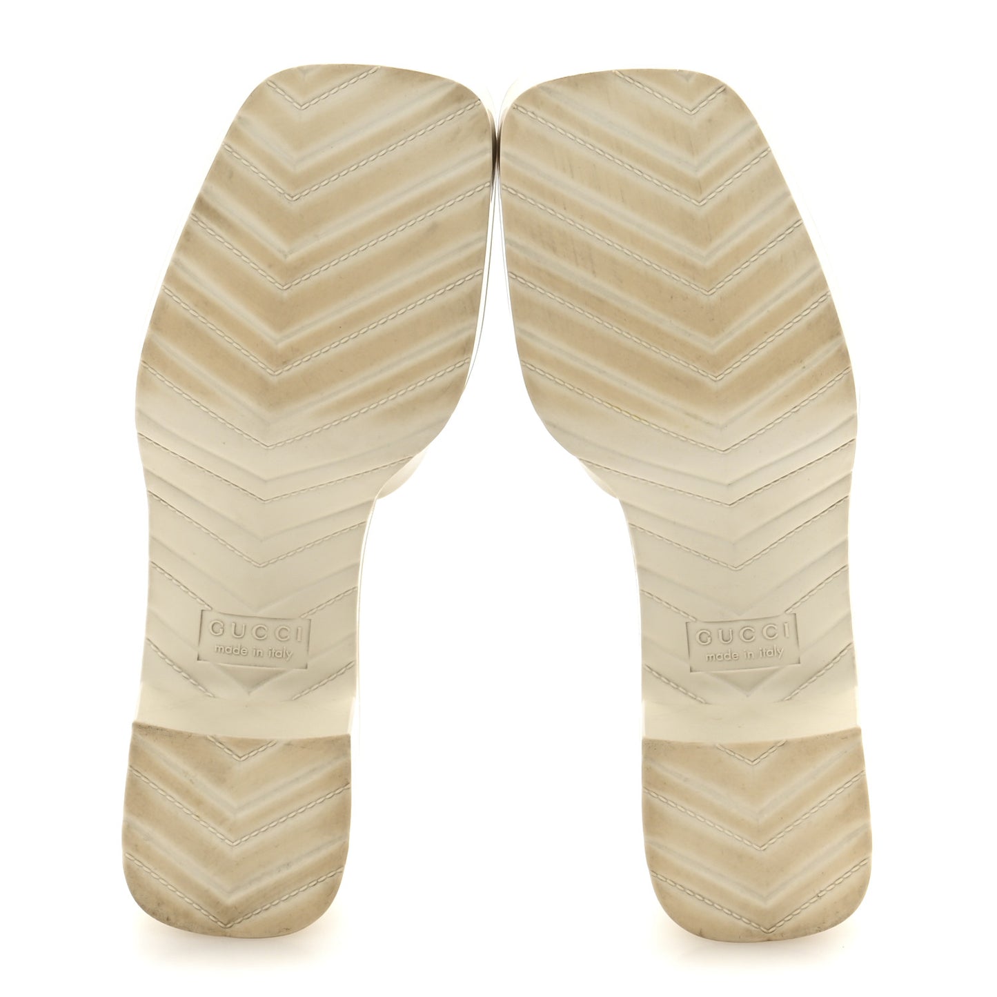 Rubber Gucci Logo Womens Platform 20/60mm Slide Sandals Mystic White
