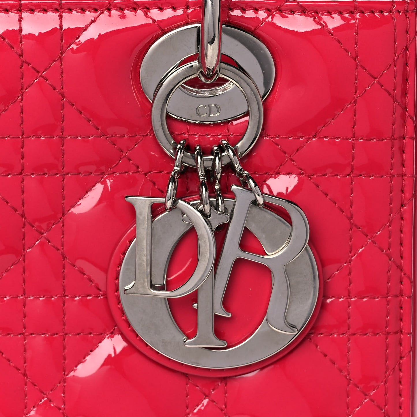 Patent Cannage Medium Lady Dior Red