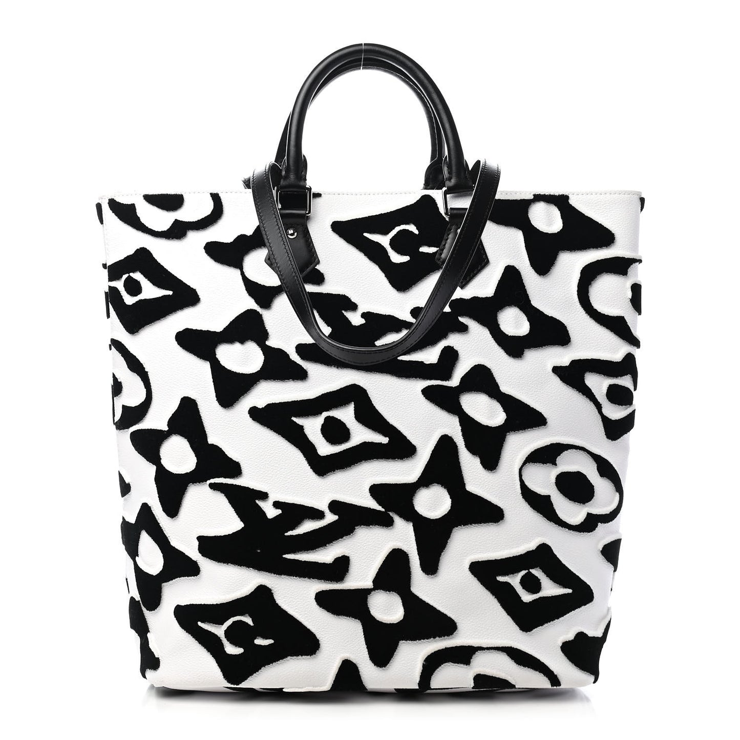X UF Tufted Monogram Tufted Cabas White Black