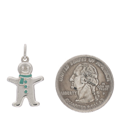 Tiffany Sterling Silver Enamel Gingerbread Man Charm Blue 2 of 3