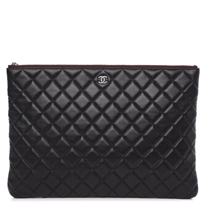 Chanel Lambskin Quilted Large Cosmetic Case Black 1 of 7
