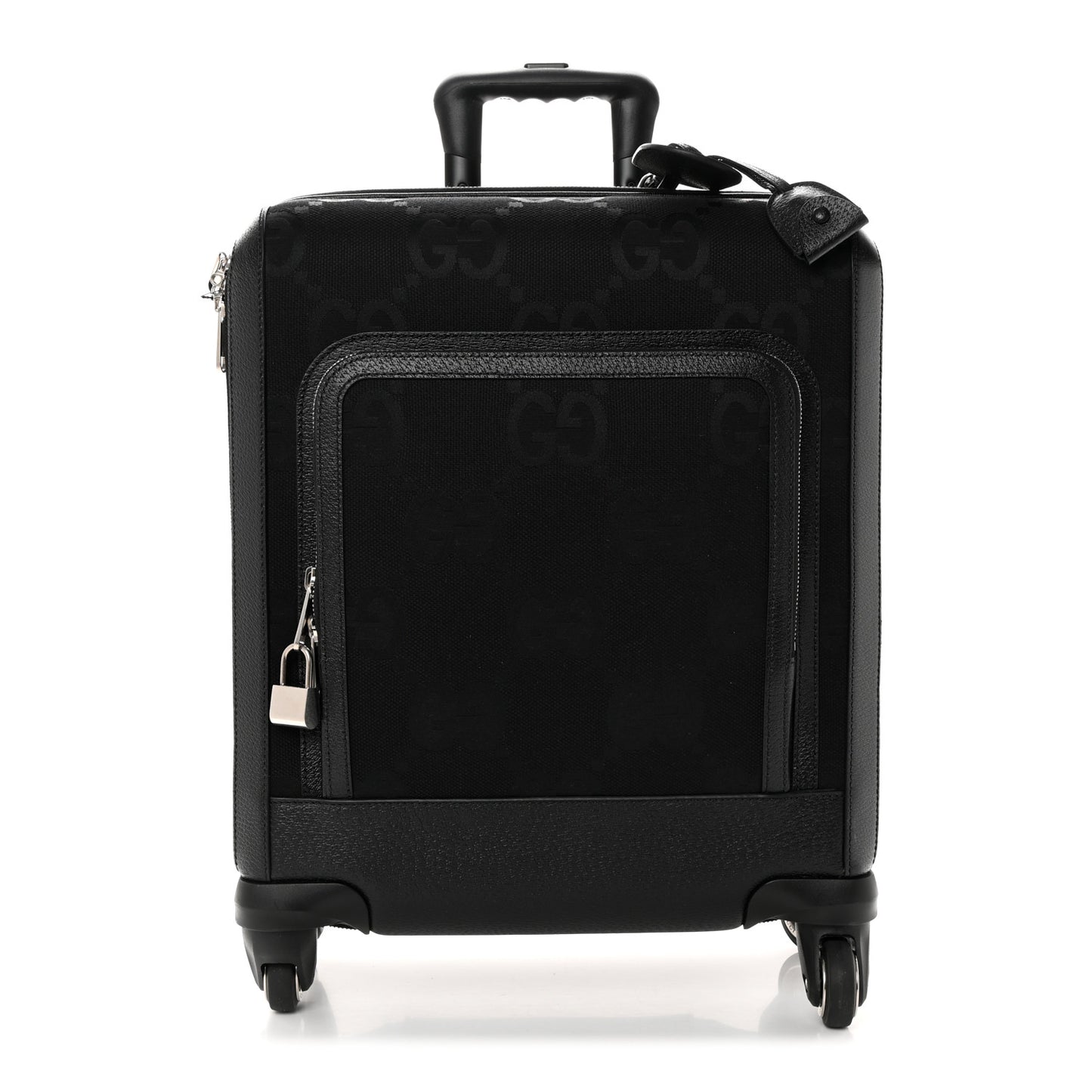 Monogram Jumbo GG Textured Dollar Calfskin Small Carry On Trolley Black
