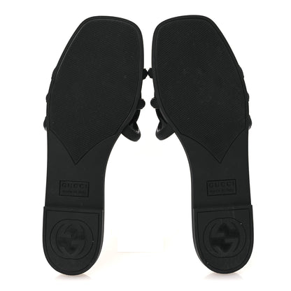 Gucci Rubber Interlocking G Womens Slide Sandals 38 Black 7 of 11