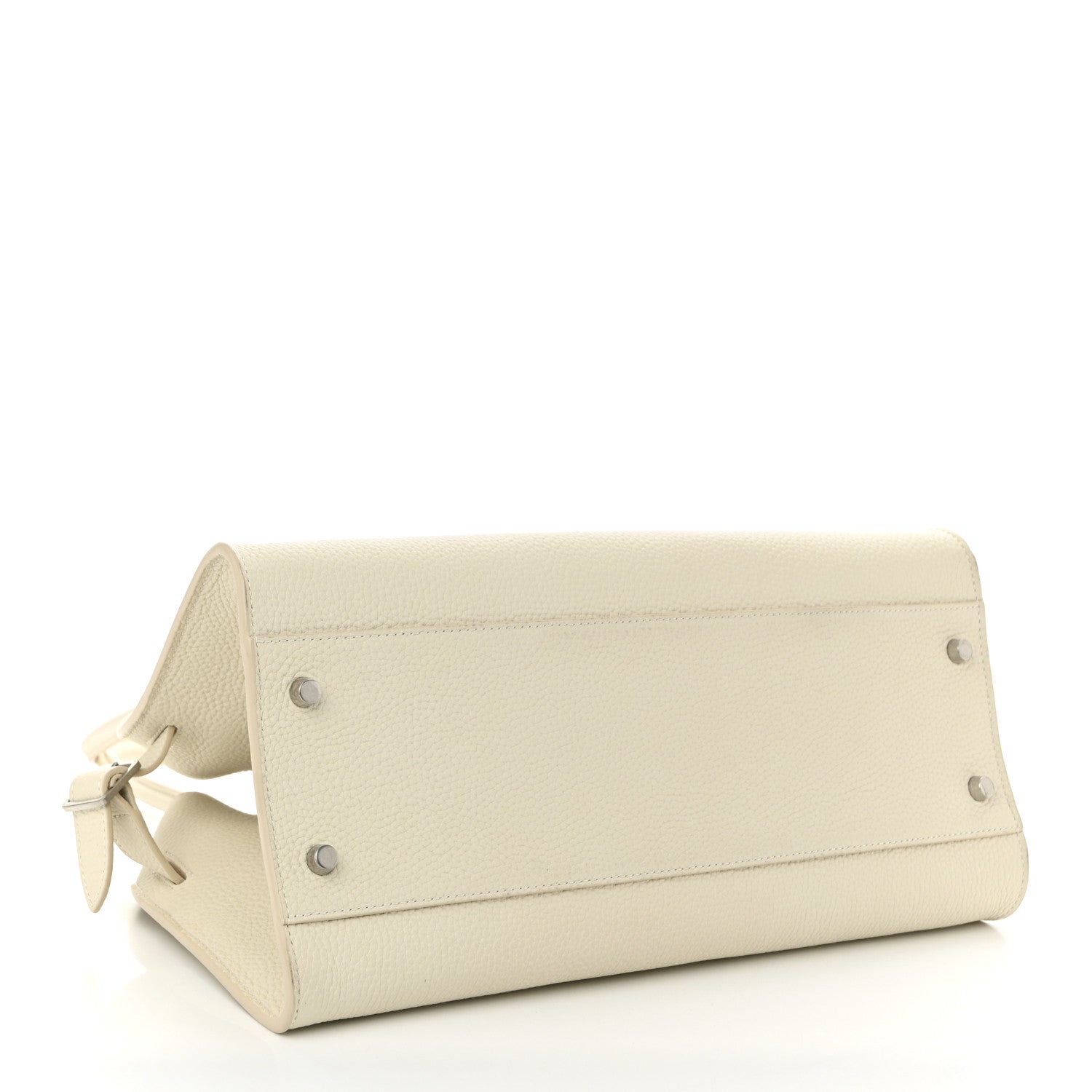 The Row Matte Grained Calfskin Margaux Shoulder 12 White 4 of 9